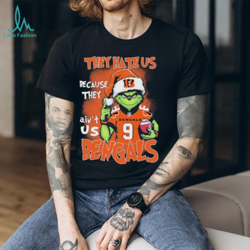 Christmas Santa Grinch They Hate Us Because Ain’t Us Cincinnati Bengals Shirt