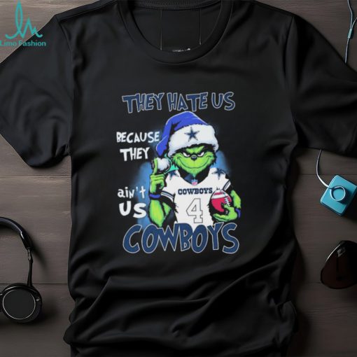 Christmas Santa Grinch They Hate Us Because Ain’t Us Dallas Cowboys Shirt