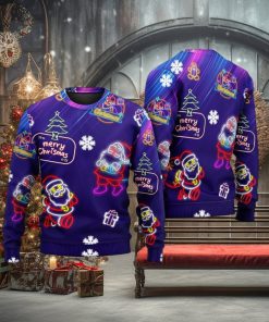 Christmas Santa Neon Light Xmas Party 3D Ugly Christmas Sweater