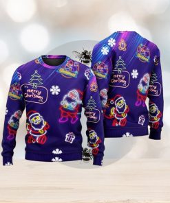 Christmas Santa Neon Light Xmas Party 3D Ugly Christmas Sweater