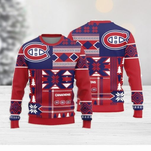 Christmas Sweater Montreal Canadiens Christmas Snowflakes Pattern Limited Edition 3D Sweater