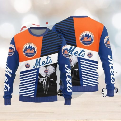 Christmas Sweater York Mets Skull Pattern Limited Edition 3D Sweater