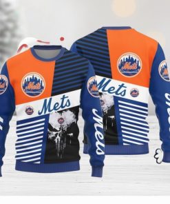 Christmas Sweater York Mets Skull Pattern Limited Edition 3D Sweater