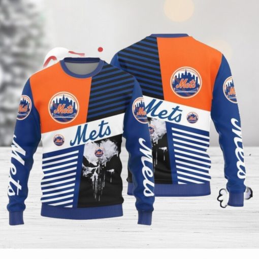 Christmas Sweater York Mets Skull Pattern Limited Edition 3D Sweater