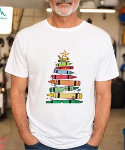 Christmas Teacher Crayon Christmas Tree Shirt, hoodie, sweater, long sleeve and tank top Christmas Teacher Crayon Christmas Tree Shirt