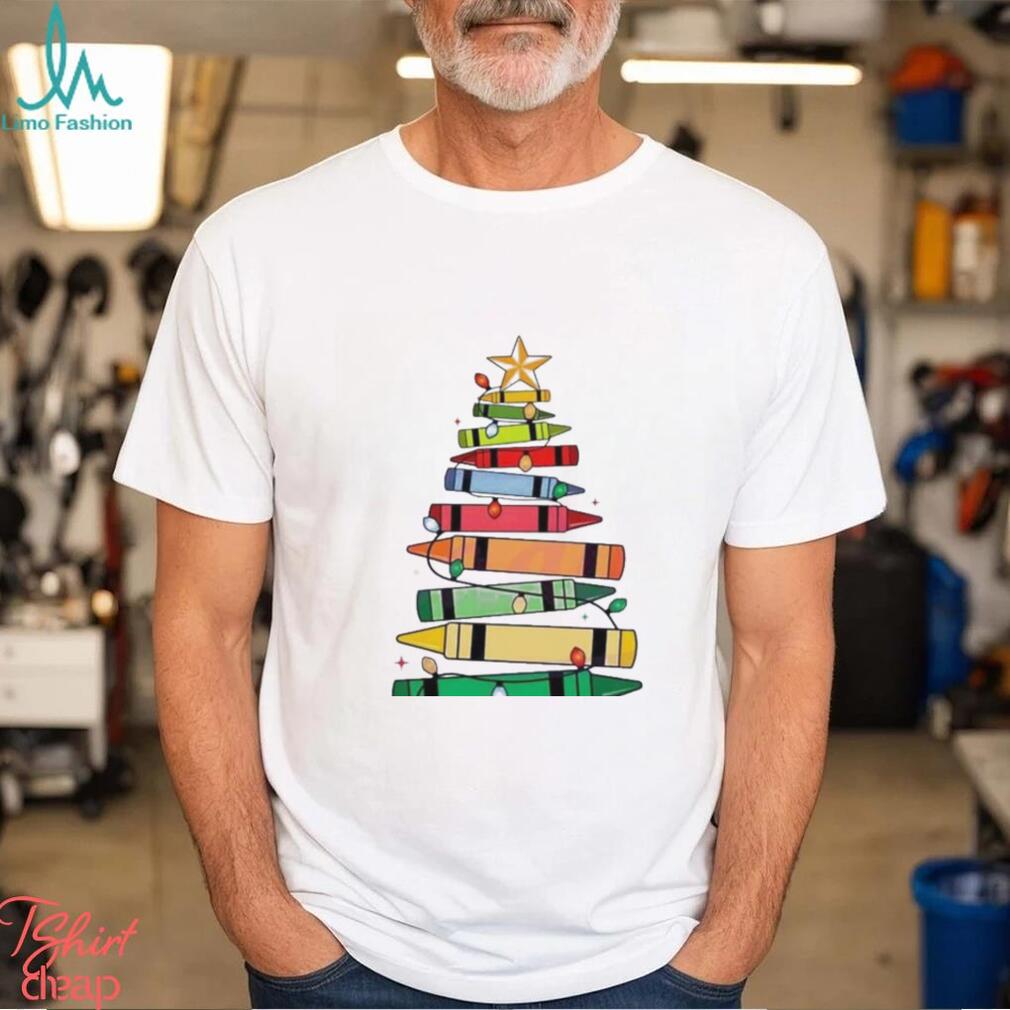Christmas Teacher Crayon Christmas Tree Shirt Christmas Teacher Crayon Christmas Tree Shirt