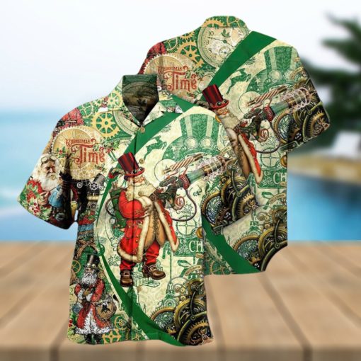 Christmas Time Steampunk Santa Clause Hawaiian Shirt