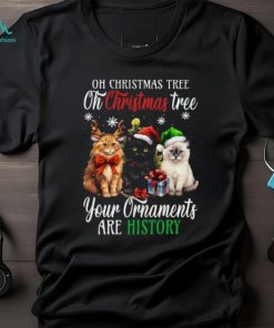 Christmas Tree Your Ornaments Are History Christmas Cat Classic T Shirt