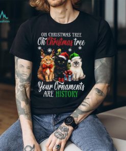 Christmas Tree Your Ornaments Are History Christmas Cat Classic T Shirt