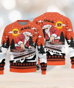 Cincinnati Bengals Christmas Funny DJ Santa New Style Knitted Sweater For Men And Women