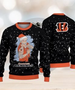 Cincinnati Bengals Christmas Santa Claus Tattoo Ugly Christmas Sweaters