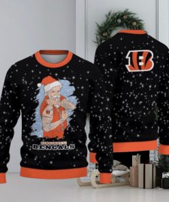 Cincinnati Bengals Christmas Santa Claus Tattoo Ugly Christmas Sweaters