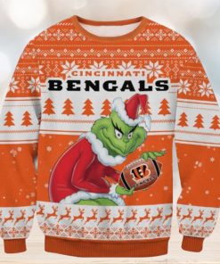 Cincinnati Bengals Grinch Orange Color Ugly Christmas Sweaters