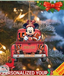 Cincinnati Bengals Mickey Mouse Ornament Personalized Your Name Sport Home Decor