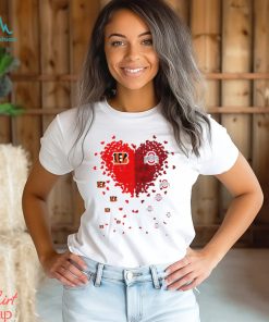 Cincinnati Bengals Ohio State Buckeyes logo hearts sport gift shirt