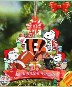 Cincinnati Bengals Snoopy And NFL Sport Ornament Personalized Your Family Name