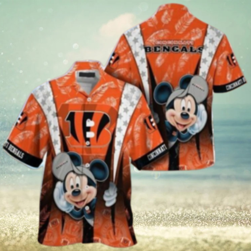 Cincinnati Bengals nfl mickey mouse Hawaiian Shirt custom for fan Cincinnati Bengals nfl mickey mouse Hawaiian Shirt custom for fan