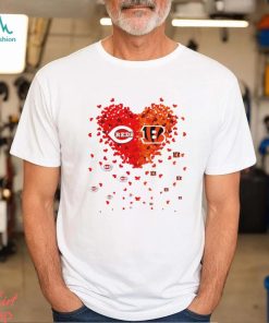 Cincinnati Reds Cincinnati Bengals logo hearts sport gift shirt