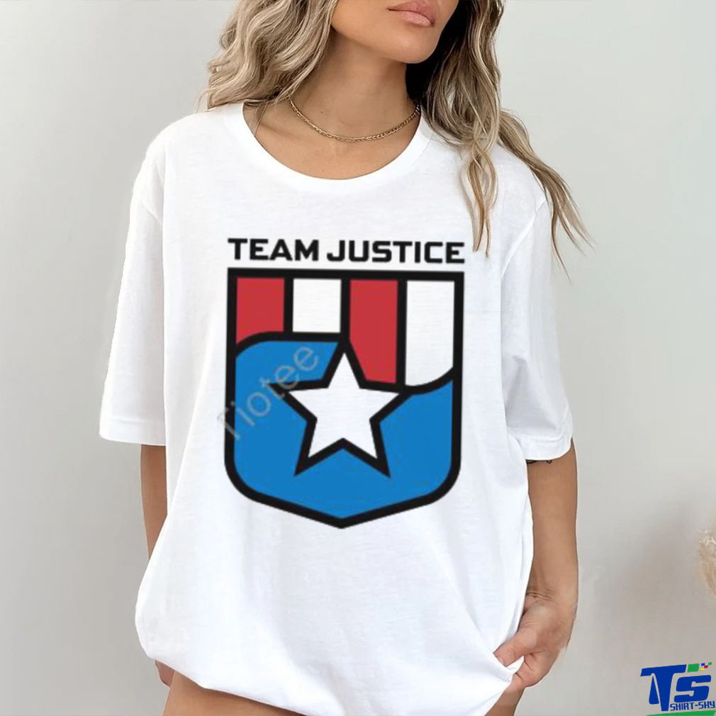 Cindy Perno Wearing Team Justice Shield Logo Long Sleeve T Shirt Cindy Perno Wearing Team Justice Shield Logo Long Sleeve T Shirt