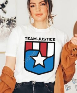 Cindy Perno Wearing Team Justice Shield Logo Long Sleeve T Shirt