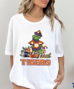 Clemson Santa Grinch And Santa Dog Christmas Shirt