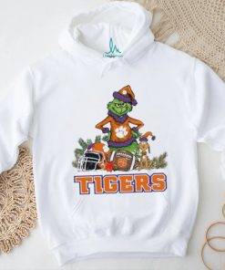 Clemson Santa Grinch And Santa Dog Christmas Shirt