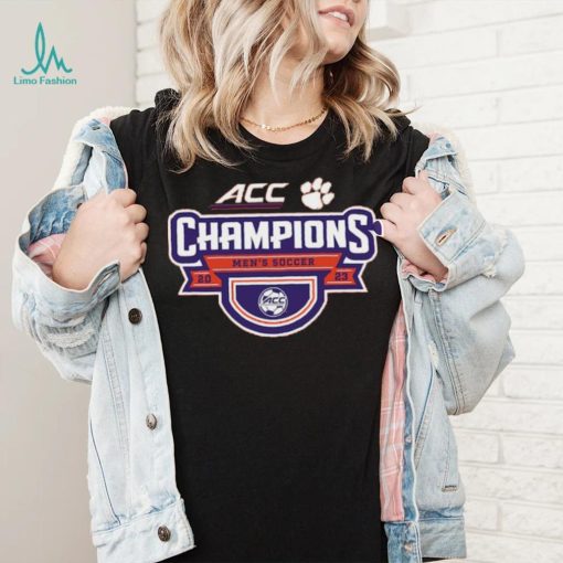 Clemson Tigers Blue 84 2023 ACC Men’s Soccer Conference Tournament Champions Locker Room T Shirt