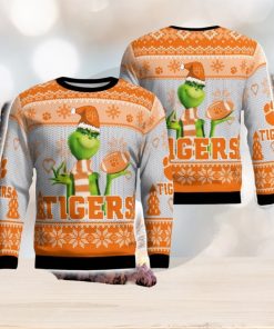 Clemson Tigers Grinch Snowflake Pattern Ugly Sweater Christmas