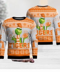 Clemson Tigers Grinch Snowflake Pattern Ugly Sweater Christmas