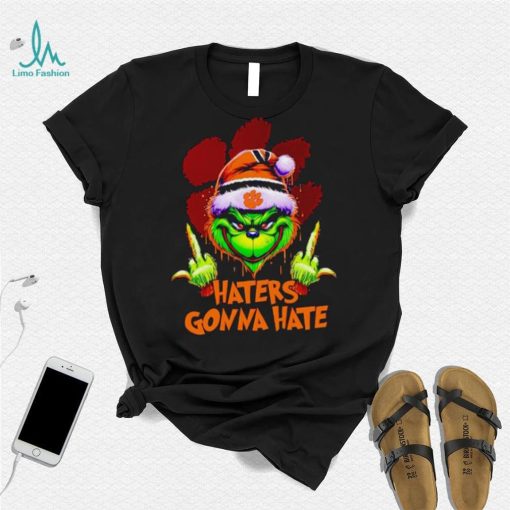 Clemson Tigers Grinch middle finger haters gonna hate shirt