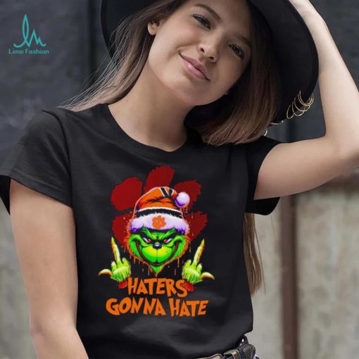 Clemson Tigers Grinch middle finger haters gonna hate shirt
