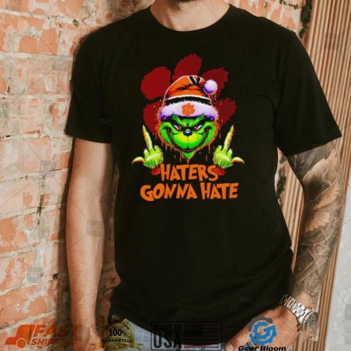 Clemson Tigers Grinch middle finger haters gonna hate shirt