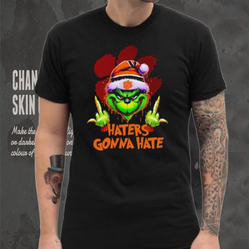 Clemson Tigers Grinch middle finger haters gonna hate shirt