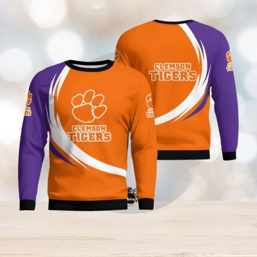 Clemson Tigers Simple Vintage 3D Sweater Christmas Gift For Fans