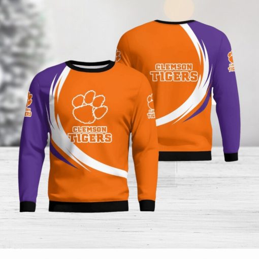 Clemson Tigers Simple Vintage 3D Sweater Christmas Gift For Fans