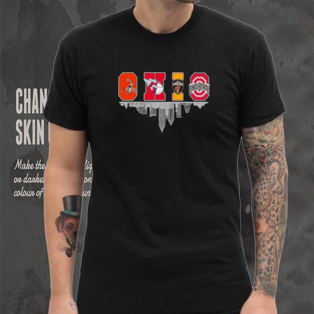 Cleveland Browns, Cleveland Guardians, Cleveland Cavaliers and Ohio State Buckeyes city logo shirt Cleveland Browns, Cleveland Guardians, Cleveland Cavaliers and Ohio State Buckeyes city logo shirt