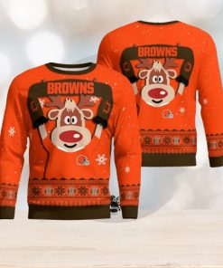 Cleveland Browns Cute Reindeer Ugly Christmas Sweater Christmas Party Gift