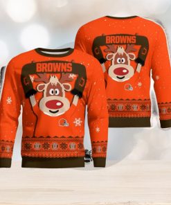 Cleveland Browns Cute Reindeer Ugly Christmas Sweater Christmas Party Gift