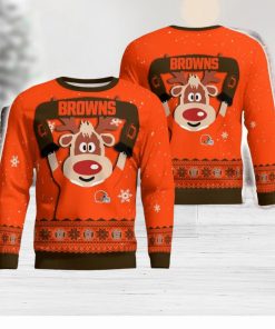 Cleveland Browns Cute Reindeer Ugly Christmas Sweater Christmas Party Gift