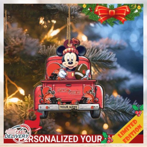 Cleveland Browns Mickey Mouse Ornament Personalized Your Name Sport Home Decor