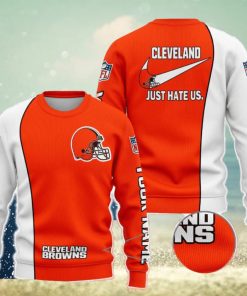 Cleveland Browns NFL Just Hate Us Personalized For Fans Sweater New