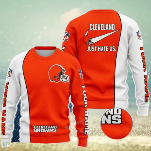 Cleveland Browns NFL Just Hate Us Personalized For Fans Sweater New