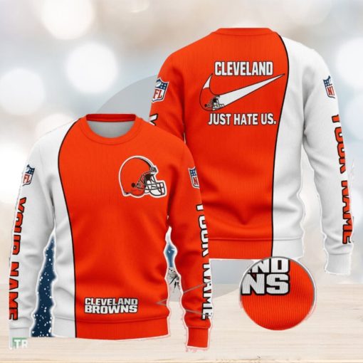 Cleveland Browns NFL Just Hate Us Personalized For Fans Sweater New