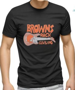 Cleveland Browns Rock Football Helmet And Guitar Shirt