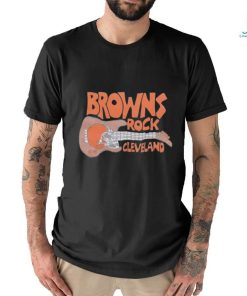 Cleveland Browns Rock Football Helmet And Guitar Shirt