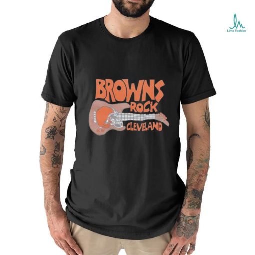 Cleveland Browns Rock Football Helmet And Guitar Shirt