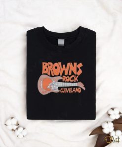 Cleveland Browns Rock Football Helmet And Guitar Shirt