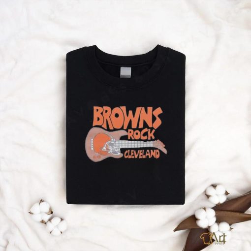 Cleveland Browns Rock Football Helmet And Guitar Shirt