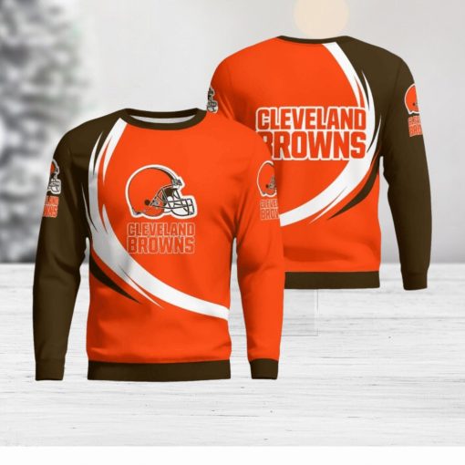 Cleveland Browns Simple Vintage 3D Sweater Christmas Gift For Fans