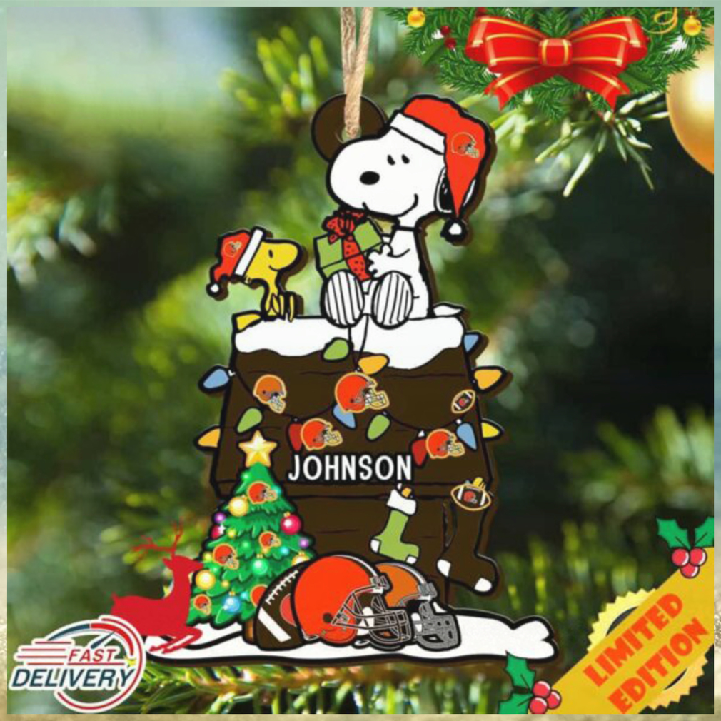 Cleveland Browns Snoopy NFL Christmas Ornament Personalized Your Name Cleveland Browns Snoopy NFL Christmas Ornament Personalized Your Name